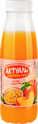 Напиток сывороточный АКТУАЛЬ Сыворотка+Сок Персик и маракуйя с соком, без змж, 310г, детальное фото
