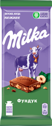 Шоколад молочный MILKA с дробленым орехом, 85г, вид