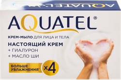Крем-мыло туалетное AQUATEL твердое классическое, 90г, крупный план
