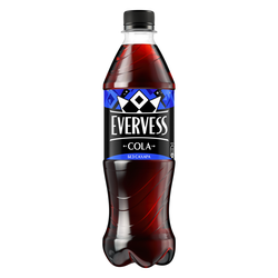 Напиток EVERVESS Cola Zero Sugar Кола без сахара газированный, 0.5л, крупный план