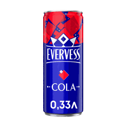 Напиток EVERVESS Кола сильногазированный, 0.33л, крупный план