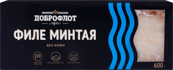 Минтай замороженный ДОБРОФЛОТ филе без кожи, 600г, крупный план