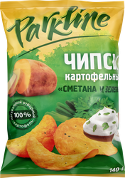 Чипсы картофельные ПАРКЛАЙН Сметана и зелень, 140г, изображение