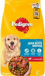 Корм сухой для взрослых собак PEDIGREE полнорационный, для всех пород, 2000г, изображение