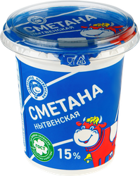 Сметана МЗ НЫТВЕНСКИЙ 15%, без змж, 300г, фото