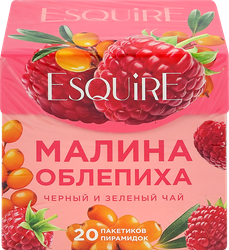 Чай черный и зеленый ЕSQUIRE Малина и облепиха, 20пир, изображение