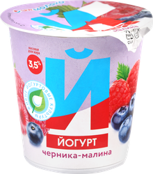 Йогурт ИЖМОЛОКО Черника, малина 3,5%, без змж, 150г, крупный план