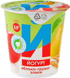 Йогурт ИЖМОЛОКО Яблоко, груша, злаки 3,5%, без змж, 150г, детальное фото