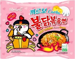 Лапша быстрого приготовления SAMYANG BULDAK со вкусом курицы и соусом карбонара, острая, 130г, изображение