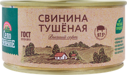 Свинина тушеная СЕЛО ЗЕЛЁНОЕ, 325г, фото