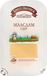 Сыр полутвердый БРЕСТ-ЛИТОВСК Маасдам 45%, нарезка, без змж, 130г, фото