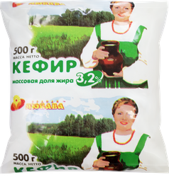 Кефир РОДНАЯ ЛЮБАВА 3,2%, без змж, 500г, фотография