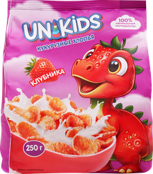 Хлопья кукурузные ЮНИКИДС со вкусом клубники, 250г, вид