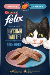 Корм влажный для кошек FELIX паштет со вкусом лосося и форели, 75г, изображение
