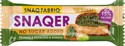 Батончик протеиновый SNAQ FABRIQ Арахис с фисташкой и хрустящим тестом, глазированный, 50г, крупный план