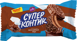 Печенье-сэндвич KONTI Супер Контик шоколад, 100г, фотография