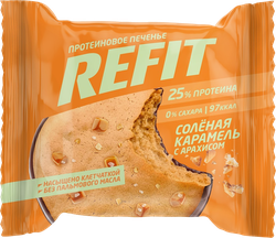 Печенье протеиновое REFIT Соленая карамель с арахисом, 35г, фотография