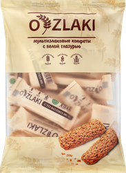 Конфета мультизлаковая O'ZLAKI с белой шоколадной глазурью, 175г, фотография