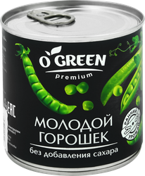Горошек O`GREEN Premium молодой, без сахара, 400г, фотография