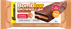 Пирожное протеиновое BOMBBAR с начинкой со вкусом сливочная карамель ф/п 45г., детальное фото