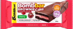 Пирожное протеиновое BOMBBAR с начинкой со вкусом брауни с вишней, 45г, крупный план