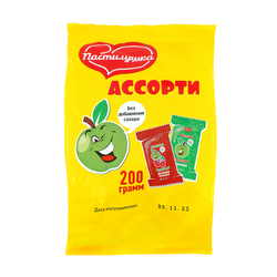 Пастила фруктовая ПАСТИЛУШКА Ассорти, 200г, вид