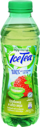 Напиток сокосодержащий ФРУТМОТИВ Ice Tea Зеленый чай Клубника и алоэ вера, 0.5л, вид