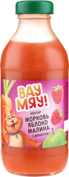 Нектар детский ВАУ МЯУ! Морковь, яблоко, малина, 0.33л, вид