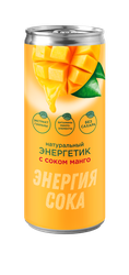 Энергетический напиток на основе натурального сока Манго ж/б 0,33л, фотография