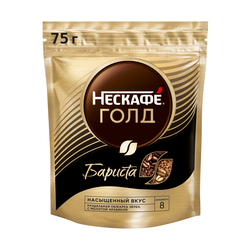 Кофе растворимый с добавлением молотого НЕСКАФЕ Gold Barista натуральный сублимированный, м/у, 75г, фотография