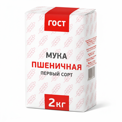 Мука пшеничная ГОСТ 1 сорт бум/уп 2кг, фотография