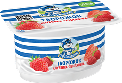 Творожок ПРОСТОКВАШИНО БЗМЖ клубника-земляника 3,6% 110г., вид
