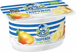 Творожок ПРОСТОКВАШИНО БЗМЖ груша-банан 3,6% стакан 110г., вид