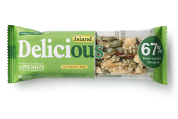 Батончик DELICIOUS ISLAND с орехами и клюквой ф/п 40г., картинка
