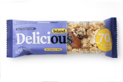 Батончик DELICIOUS ISLAND с орехами, ягодами и соленой карамелью ф/п 40г., фото