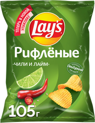 Картофельные чипсы LAY’S Рифленые Чили и Лайм ф/п 105г., вид