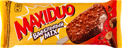 Мороженое эскимо Максидуо ВАФЕЛЬНЫЙ MIX 8% ф/п 63г. БЗМЖ, изображение
