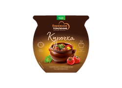 Филе бедра куриного в томатно-сливочном соусе с баклажанами и картофелем лоток НАТУРБУФЕТ 250г., крупный план
