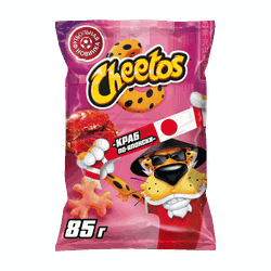 Снеки кукурузные CHEETOS Краб по-японски ф/п 85г., крупный план