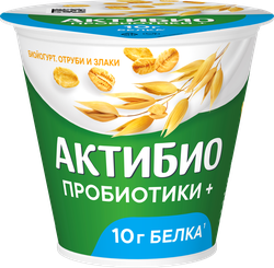 Биойогурт АКТИБИО отруби-злаки 2,9% стакан 220г. БЗМЖ, картинка