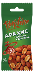 Арахис в соленой карамельной глазури PARKLINE 60г., крупный план
