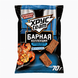 Сухарики ХРУСБАР Жареные креветки в чесночном соусе ф/п 70г., картинка