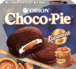 Бисквит ORION Choco pie dark Карамель 360г, вид