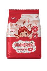 Творог АНФИСКИНО 9% пит-пак 300г. БЗМЖ, картинка