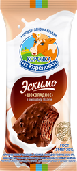 Мороженое ЭСКИМО пломбир шоколадный в шок. глазури с какао-крупкой 70г КОРОВКА ИЗ КОРЕНОВКИ БЗМЖ, картинка