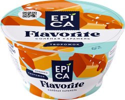 Творожный десерт EPICA FLAVORITE с солёной карамелью 7,6% стакан 130г. Эрманн БЗМЖ, фотография