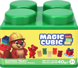 Жевательный мармелад Magic Cubic в ассортименте 40г., крупный план