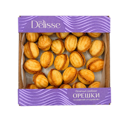 Печенье сдобное ОРЕШКИ с вареной сгущенкой DELISSE короб 500г., изображение