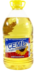 Масло подсолнечное раф, дезод. СЕМЬ ПОДСОЛНУХОВ п/б 4,7л., фото