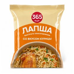 Лапша б/п 365 ДНЕЙ со вкусом курицы п/п 50г., фотография